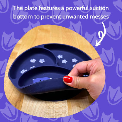 Silicone Baby Feeding Set with Cute Bib, Suction Divided Plate, Open Top Cup, and Travel Placemat, Cute Bear Design, Baby Led Weaning Supplies for Babies and Toddlers, Dishwasher Friendly