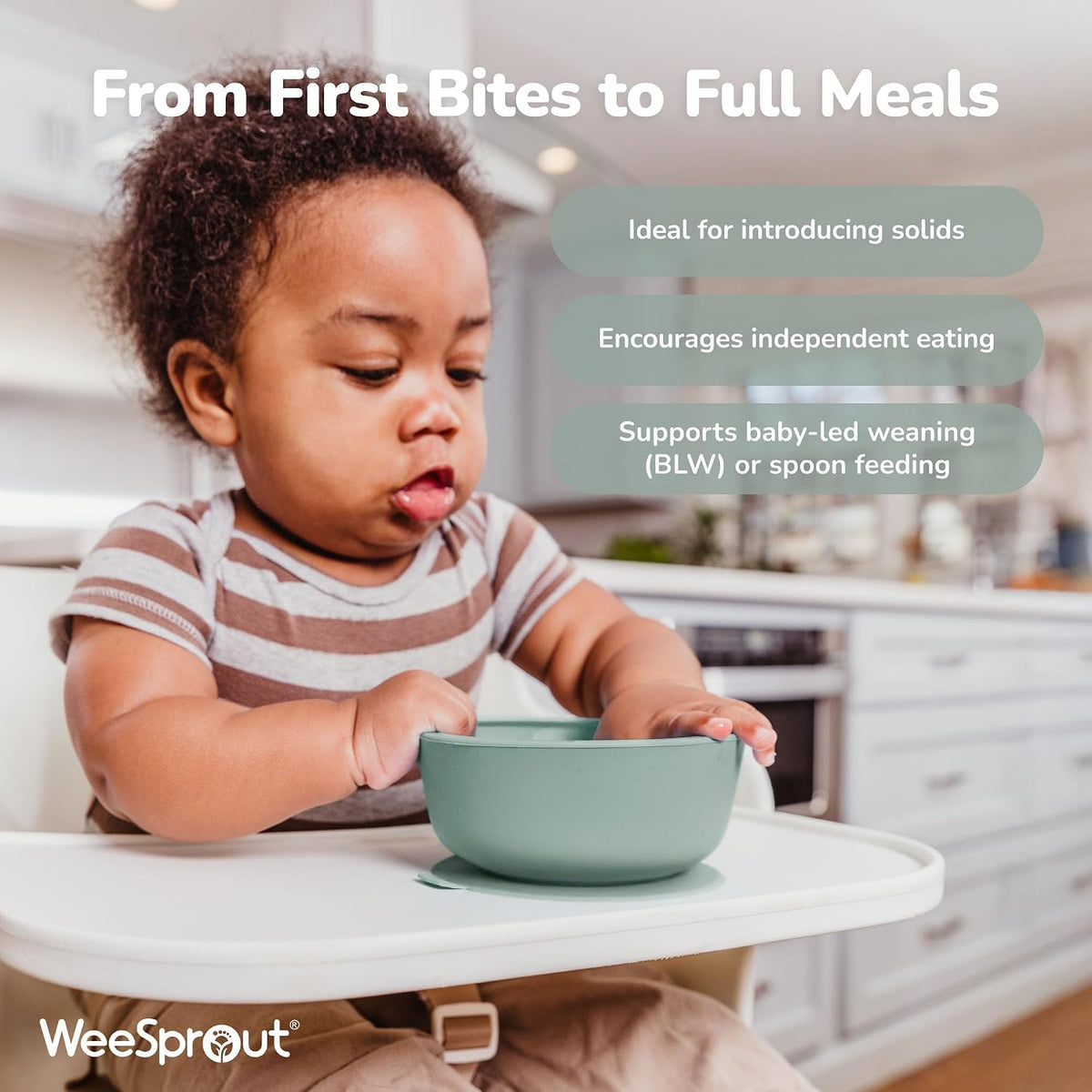 Silicone Mealtime Essentials Bundle | Ages 4+ Months | Suction Plates, Suction Bowls, Self-Feeding & Infant Feeding Spoons