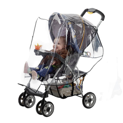 Standard Stroller Rain Cover, Stroller Rain Cover, Baby Rain Cover, Stroller Accessories, Stroller Weather Shield, Universal Size, Waterproof, Windproof, Ventilation, Clear Vinyl Plastic