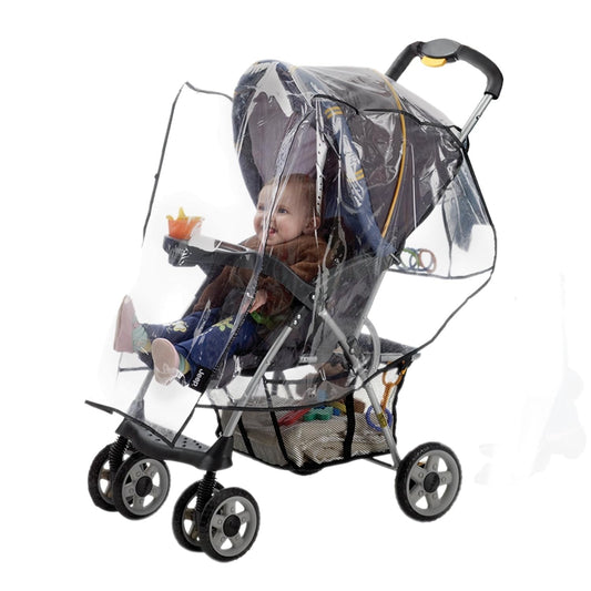 Standard Stroller Rain Cover, Stroller Rain Cover, Baby Rain Cover, Stroller Accessories, Stroller Weather Shield, Universal Size, Waterproof, Windproof, Ventilation, Clear Vinyl Plastic