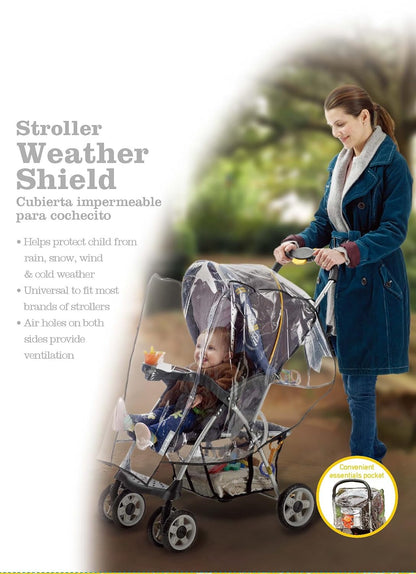 Standard Stroller Rain Cover, Stroller Rain Cover, Baby Rain Cover, Stroller Accessories, Stroller Weather Shield, Universal Size, Waterproof, Windproof, Ventilation, Clear Vinyl Plastic