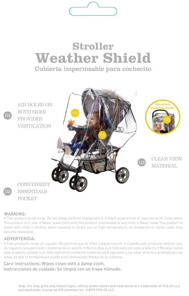 Standard Stroller Rain Cover, Stroller Rain Cover, Baby Rain Cover, Stroller Accessories, Stroller Weather Shield, Universal Size, Waterproof, Windproof, Ventilation, Clear Vinyl Plastic