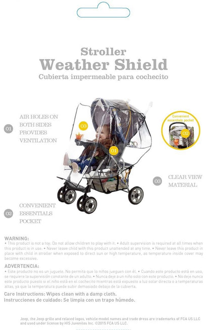 Standard Stroller Rain Cover, Stroller Rain Cover, Baby Rain Cover, Stroller Accessories, Stroller Weather Shield, Universal Size, Waterproof, Windproof, Ventilation, Clear Vinyl Plastic