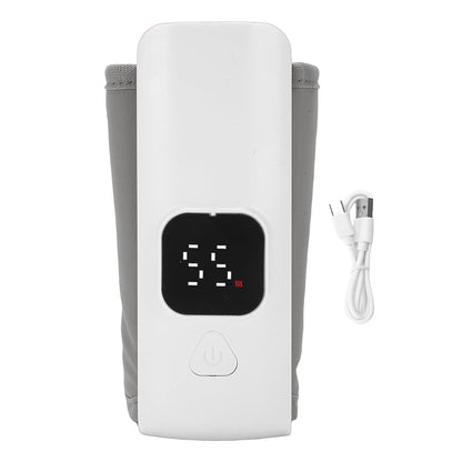 Portable Milk Warmer, Plastic Baby Bottle Heater Bag with 2000mAh Rechargeable Battery, USB Charging, Built in Heating for Travel Feeding, Baby Care and On the Go Use