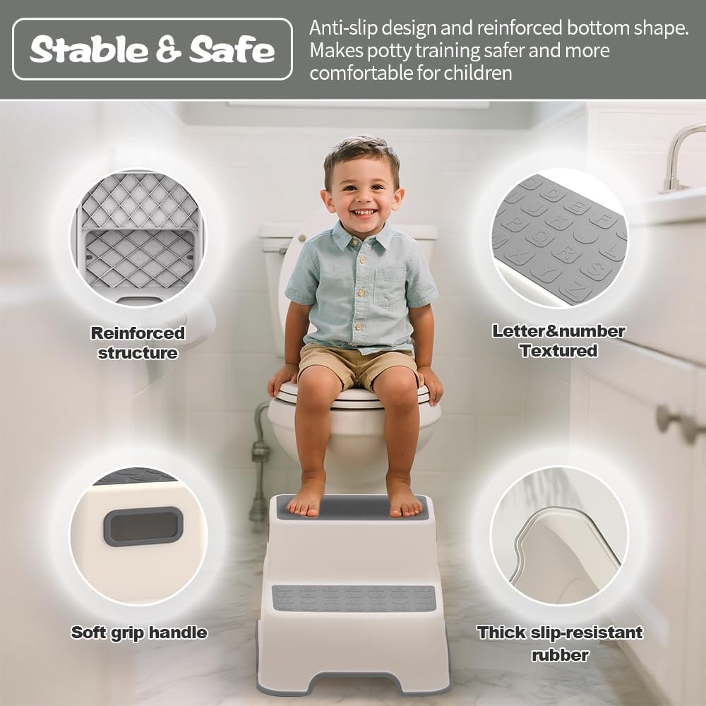 Toddler Step Stool for Bathroom Sink, 2 Pack Step Stool for Kids