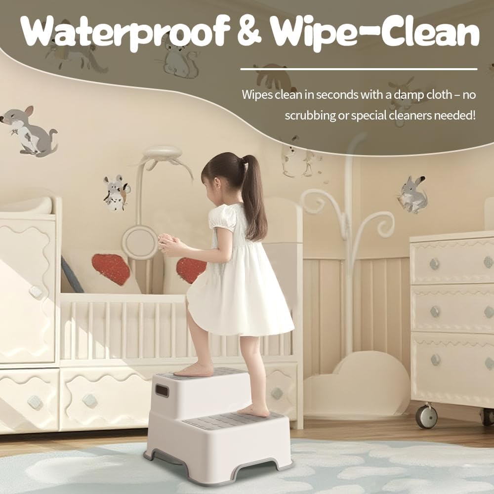 Toddler Step Stool for Bathroom Sink, 2 Pack Step Stool for Kids
