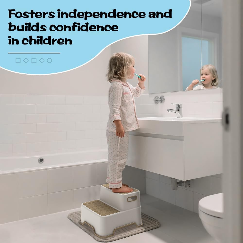 Toddler Step Stool for Bathroom Sink, 2 Pack Step Stool for Kids