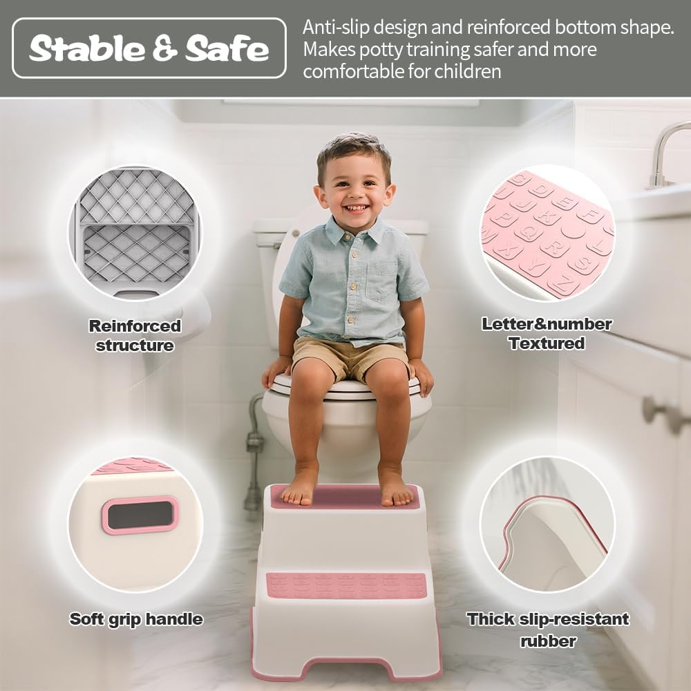 Toddler Step Stool for Bathroom Sink, 2 Pack Step Stool for Kids