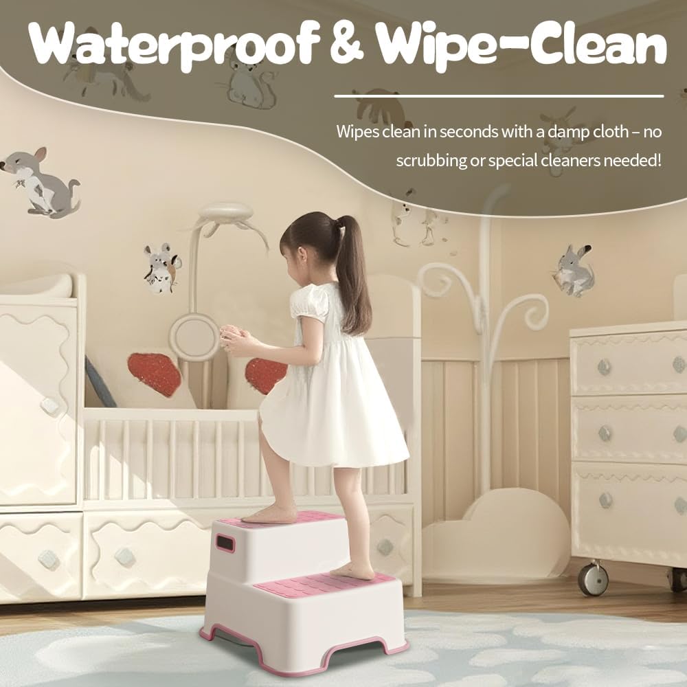 Toddler Step Stool for Bathroom Sink, 2 Pack Step Stool for Kids