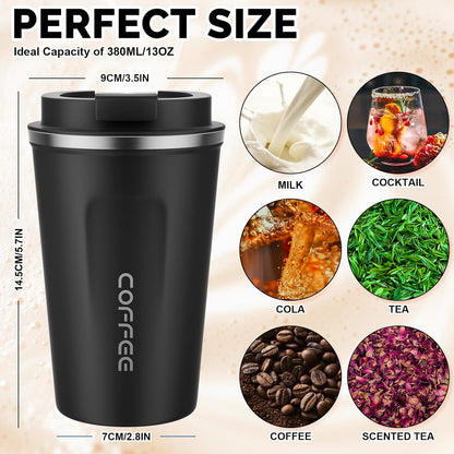 17oz Travel Coffee Mug, Insulated Coffee Cup with Leakproof Lid | 6-Hour Heat Retention, 360°Leak proof, Vacuum Stainless Steel Double Walled, BPA-free, Reusable And To Go Coffee Mug