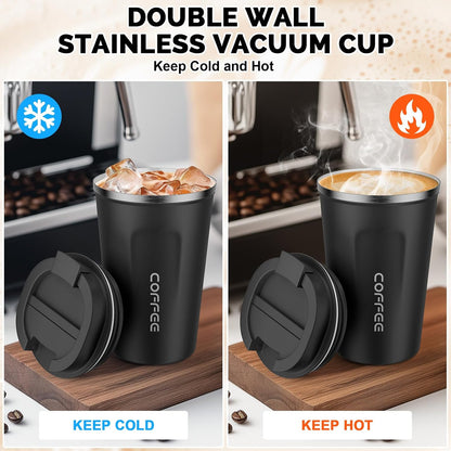 17oz Travel Coffee Mug, Insulated Coffee Cup with Leakproof Lid | 6-Hour Heat Retention, 360°Leak proof, Vacuum Stainless Steel Double Walled, BPA-free, Reusable And To Go Coffee Mug
