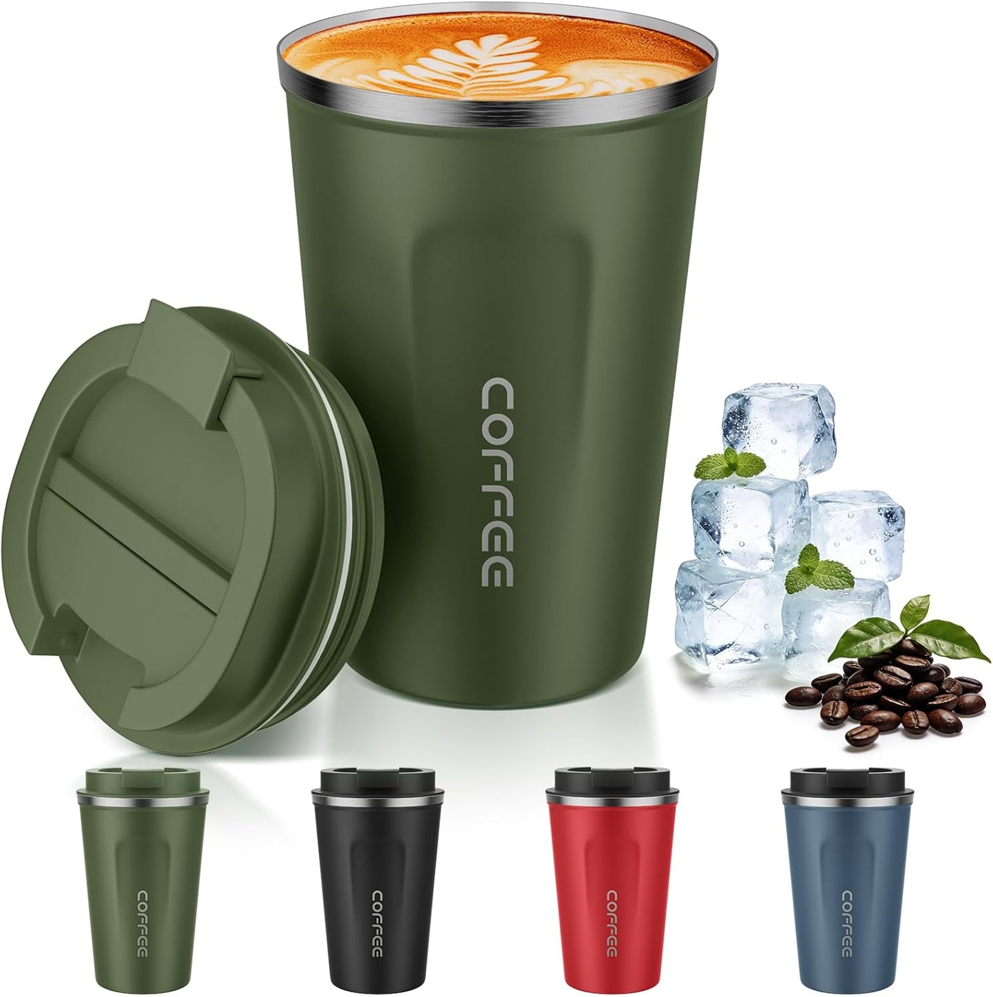 17oz Travel Coffee Mug, Insulated Coffee Cup with Leakproof Lid | 6-Hour Heat Retention, 360°Leak proof, Vacuum Stainless Steel Double Walled, BPA-free, Reusable And To Go Coffee Mug