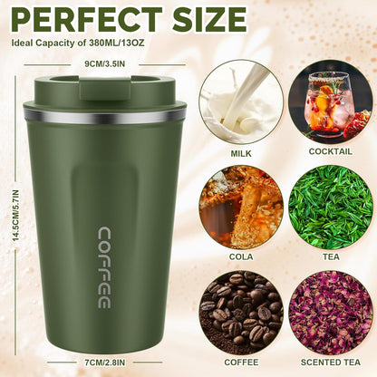 17oz Travel Coffee Mug, Insulated Coffee Cup with Leakproof Lid | 6-Hour Heat Retention, 360°Leak proof, Vacuum Stainless Steel Double Walled, BPA-free, Reusable And To Go Coffee Mug