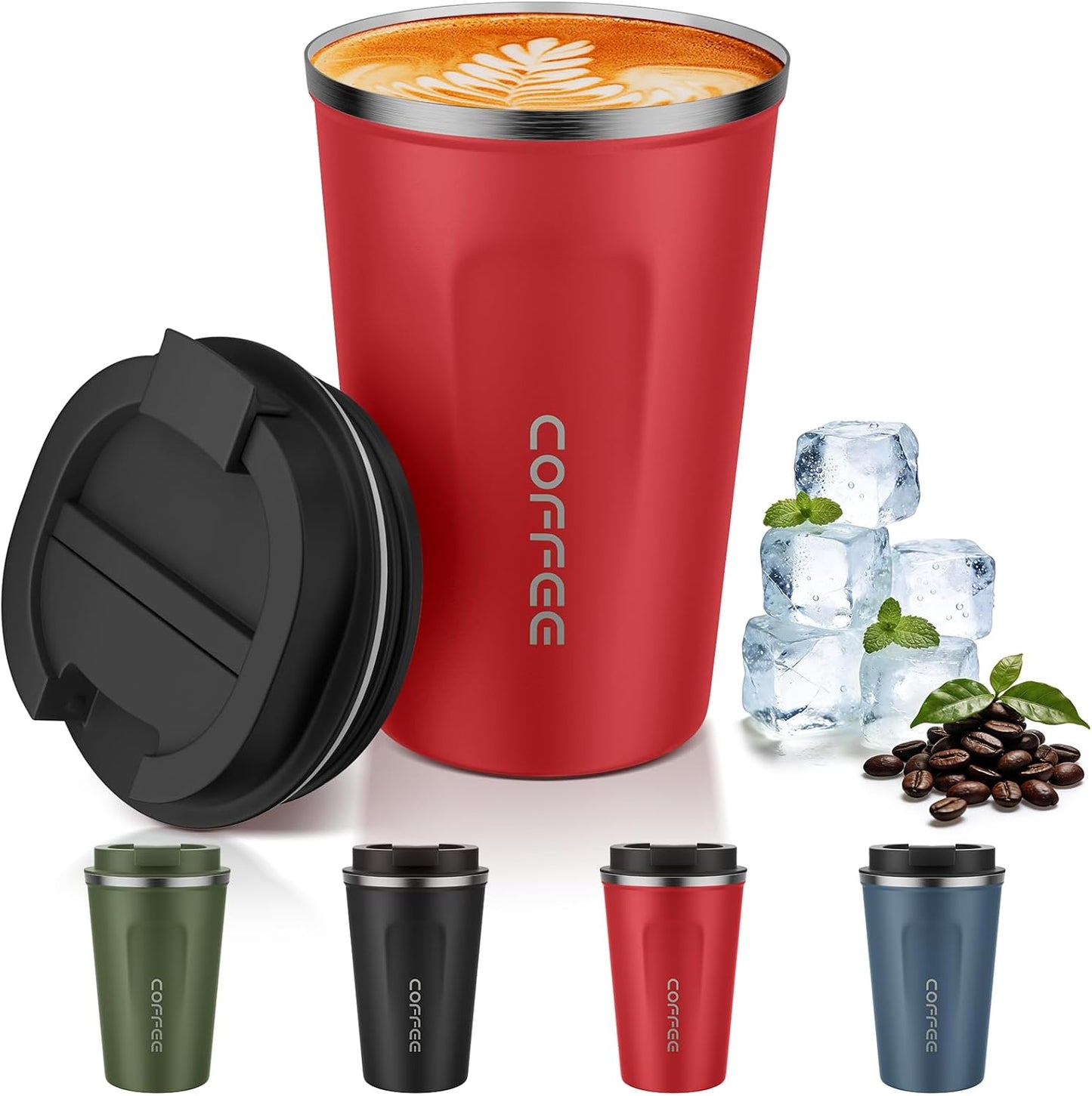 17oz Travel Coffee Mug, Insulated Coffee Cup with Leakproof Lid | 6-Hour Heat Retention, 360°Leak proof, Vacuum Stainless Steel Double Walled, BPA-free, Reusable And To Go Coffee Mug