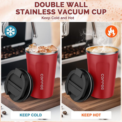 17oz Travel Coffee Mug, Insulated Coffee Cup with Leakproof Lid | 6-Hour Heat Retention, 360°Leak proof, Vacuum Stainless Steel Double Walled, BPA-free, Reusable And To Go Coffee Mug