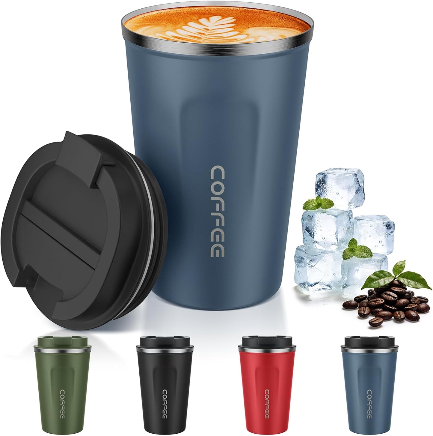 17oz Travel Coffee Mug, Insulated Coffee Cup with Leakproof Lid | 6-Hour Heat Retention, 360°Leak proof, Vacuum Stainless Steel Double Walled, BPA-free, Reusable And To Go Coffee Mug