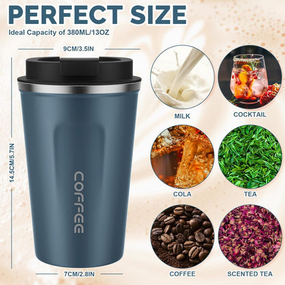17oz Travel Coffee Mug, Insulated Coffee Cup with Leakproof Lid | 6-Hour Heat Retention, 360°Leak proof, Vacuum Stainless Steel Double Walled, BPA-free, Reusable And To Go Coffee Mug