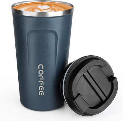 17oz Travel Coffee Mug, Insulated Coffee Cup with Leakproof Lid | 6-Hour Heat Retention, 360°Leak proof, Vacuum Stainless Steel Double Walled, BPA-free, Reusable And To Go Coffee Mug