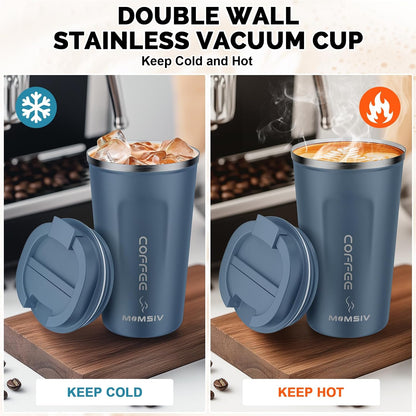 17oz Travel Coffee Mug, Insulated Coffee Cup with Leakproof Lid | 6-Hour Heat Retention, 360°Leak proof, Vacuum Stainless Steel Double Walled, BPA-free, Reusable And To Go Coffee Mug