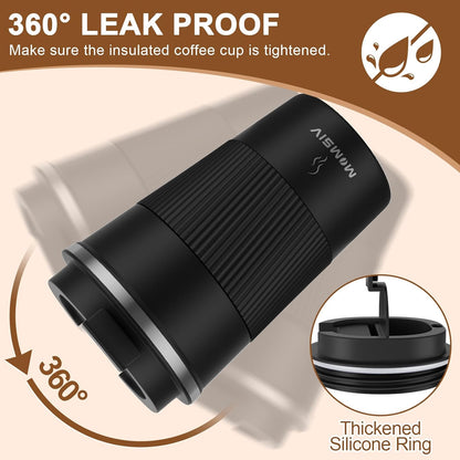 17oz Travel Coffee Mug, Insulated Coffee Cup with Leakproof Lid | 6-Hour Heat Retention, 360°Leak proof, Vacuum Stainless Steel Double Walled, BPA-free, Reusable And To Go Coffee Mug