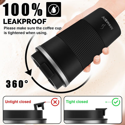 17oz Travel Coffee Mug, Insulated Coffee Cup with Leakproof Lid | 6-Hour Heat Retention, 360°Leak proof, Vacuum Stainless Steel Double Walled, BPA-free, Reusable And To Go Coffee Mug