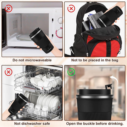 17oz Travel Coffee Mug, Insulated Coffee Cup with Leakproof Lid | 6-Hour Heat Retention, 360°Leak proof, Vacuum Stainless Steel Double Walled, BPA-free, Reusable And To Go Coffee Mug