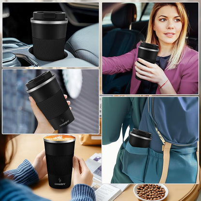 17oz Travel Coffee Mug, Insulated Coffee Cup with Leakproof Lid | 6-Hour Heat Retention, 360°Leak proof, Vacuum Stainless Steel Double Walled, BPA-free, Reusable And To Go Coffee Mug