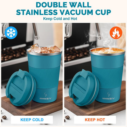 17oz Travel Coffee Mug, Insulated Coffee Cup with Leakproof Lid | 6-Hour Heat Retention, 360°Leak proof, Vacuum Stainless Steel Double Walled, BPA-free, Reusable And To Go Coffee Mug