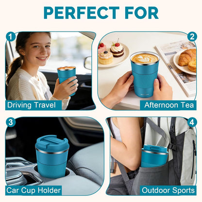 17oz Travel Coffee Mug, Insulated Coffee Cup with Leakproof Lid | 6-Hour Heat Retention, 360°Leak proof, Vacuum Stainless Steel Double Walled, BPA-free, Reusable And To Go Coffee Mug