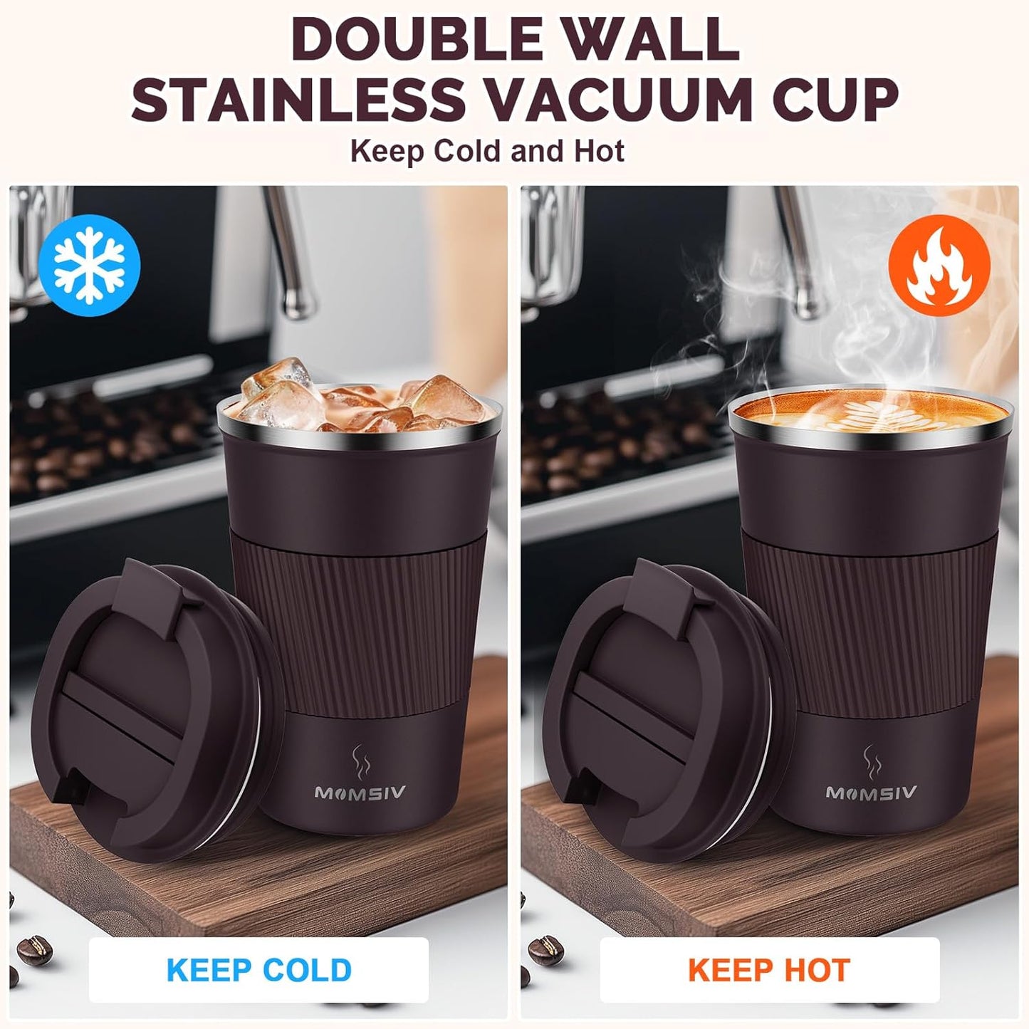 17oz Travel Coffee Mug, Insulated Coffee Cup with Leakproof Lid | 6-Hour Heat Retention, 360°Leak proof, Vacuum Stainless Steel Double Walled, BPA-free, Reusable And To Go Coffee Mug