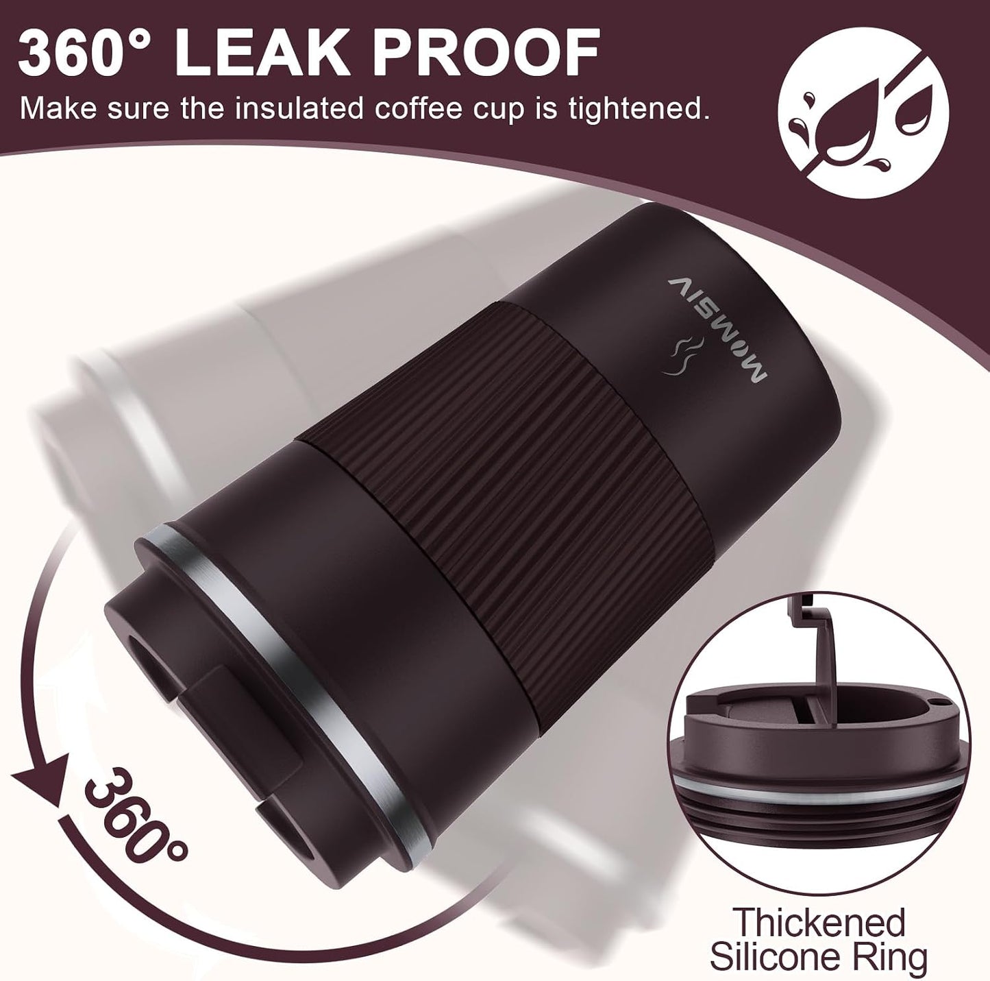 17oz Travel Coffee Mug, Insulated Coffee Cup with Leakproof Lid | 6-Hour Heat Retention, 360°Leak proof, Vacuum Stainless Steel Double Walled, BPA-free, Reusable And To Go Coffee Mug