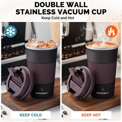 17oz Travel Coffee Mug, Insulated Coffee Cup with Leakproof Lid | 6-Hour Heat Retention, 360°Leak proof, Vacuum Stainless Steel Double Walled, BPA-free, Reusable And To Go Coffee Mug
