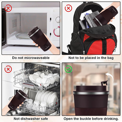 17oz Travel Coffee Mug, Insulated Coffee Cup with Leakproof Lid | 6-Hour Heat Retention, 360°Leak proof, Vacuum Stainless Steel Double Walled, BPA-free, Reusable And To Go Coffee Mug