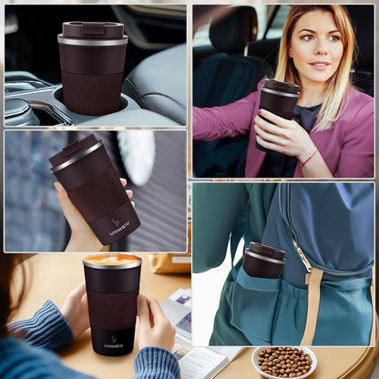 17oz Travel Coffee Mug, Insulated Coffee Cup with Leakproof Lid | 6-Hour Heat Retention, 360°Leak proof, Vacuum Stainless Steel Double Walled, BPA-free, Reusable And To Go Coffee Mug