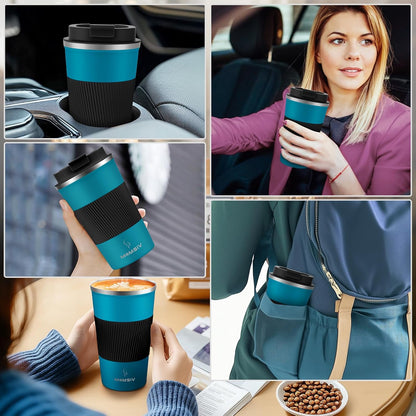 17oz Travel Coffee Mug, Insulated Coffee Cup with Leakproof Lid | 6-Hour Heat Retention, 360°Leak proof, Vacuum Stainless Steel Double Walled, BPA-free, Reusable And To Go Coffee Mug