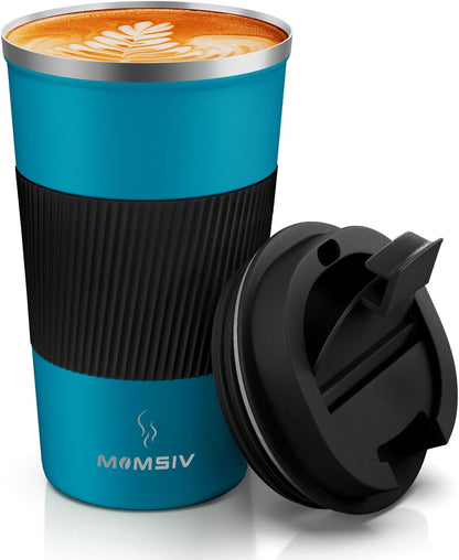 17oz Travel Coffee Mug, Insulated Coffee Cup with Leakproof Lid | 6-Hour Heat Retention, 360°Leak proof, Vacuum Stainless Steel Double Walled, BPA-free, Reusable And To Go Coffee Mug
