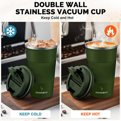 17oz Travel Coffee Mug, Insulated Coffee Cup with Leakproof Lid | 6-Hour Heat Retention, 360°Leak proof, Vacuum Stainless Steel Double Walled, BPA-free, Reusable And To Go Coffee Mug