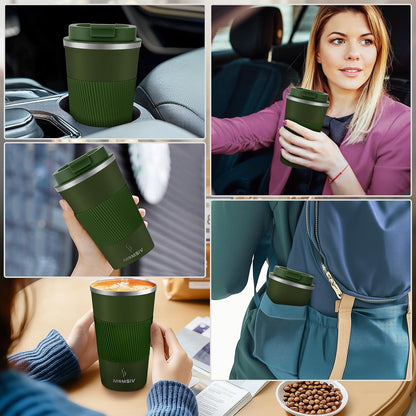 17oz Travel Coffee Mug, Insulated Coffee Cup with Leakproof Lid | 6-Hour Heat Retention, 360°Leak proof, Vacuum Stainless Steel Double Walled, BPA-free, Reusable And To Go Coffee Mug