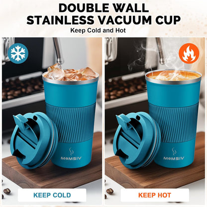 17oz Travel Coffee Mug, Insulated Coffee Cup with Leakproof Lid | 6-Hour Heat Retention, 360°Leak proof, Vacuum Stainless Steel Double Walled, BPA-free, Reusable And To Go Coffee Mug