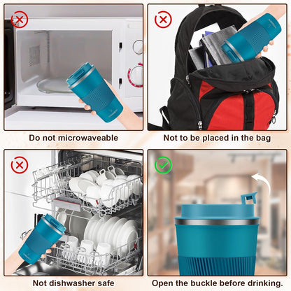 17oz Travel Coffee Mug, Insulated Coffee Cup with Leakproof Lid | 6-Hour Heat Retention, 360°Leak proof, Vacuum Stainless Steel Double Walled, BPA-free, Reusable And To Go Coffee Mug