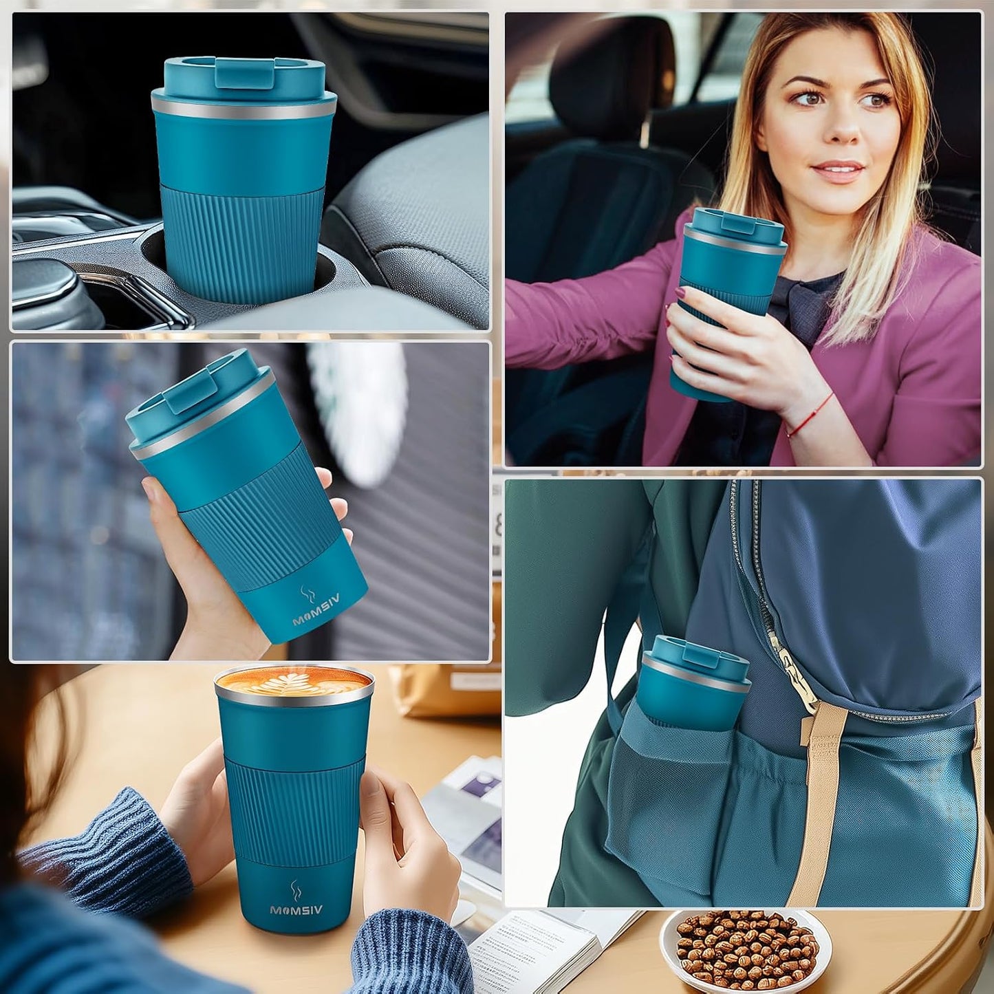 17oz Travel Coffee Mug, Insulated Coffee Cup with Leakproof Lid | 6-Hour Heat Retention, 360°Leak proof, Vacuum Stainless Steel Double Walled, BPA-free, Reusable And To Go Coffee Mug