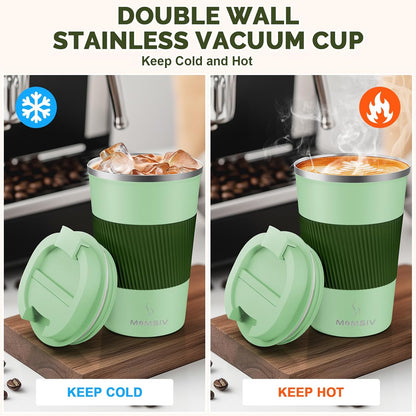 17oz Travel Coffee Mug, Insulated Coffee Cup with Leakproof Lid | 6-Hour Heat Retention, 360°Leak proof, Vacuum Stainless Steel Double Walled, BPA-free, Reusable And To Go Coffee Mug