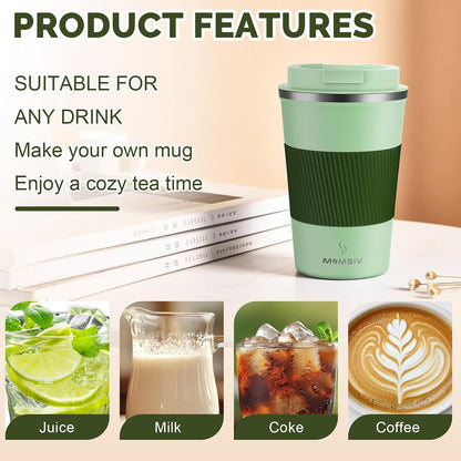17oz Travel Coffee Mug, Insulated Coffee Cup with Leakproof Lid | 6-Hour Heat Retention, 360°Leak proof, Vacuum Stainless Steel Double Walled, BPA-free, Reusable And To Go Coffee Mug