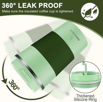 17oz Travel Coffee Mug, Insulated Coffee Cup with Leakproof Lid | 6-Hour Heat Retention, 360°Leak proof, Vacuum Stainless Steel Double Walled, BPA-free, Reusable And To Go Coffee Mug