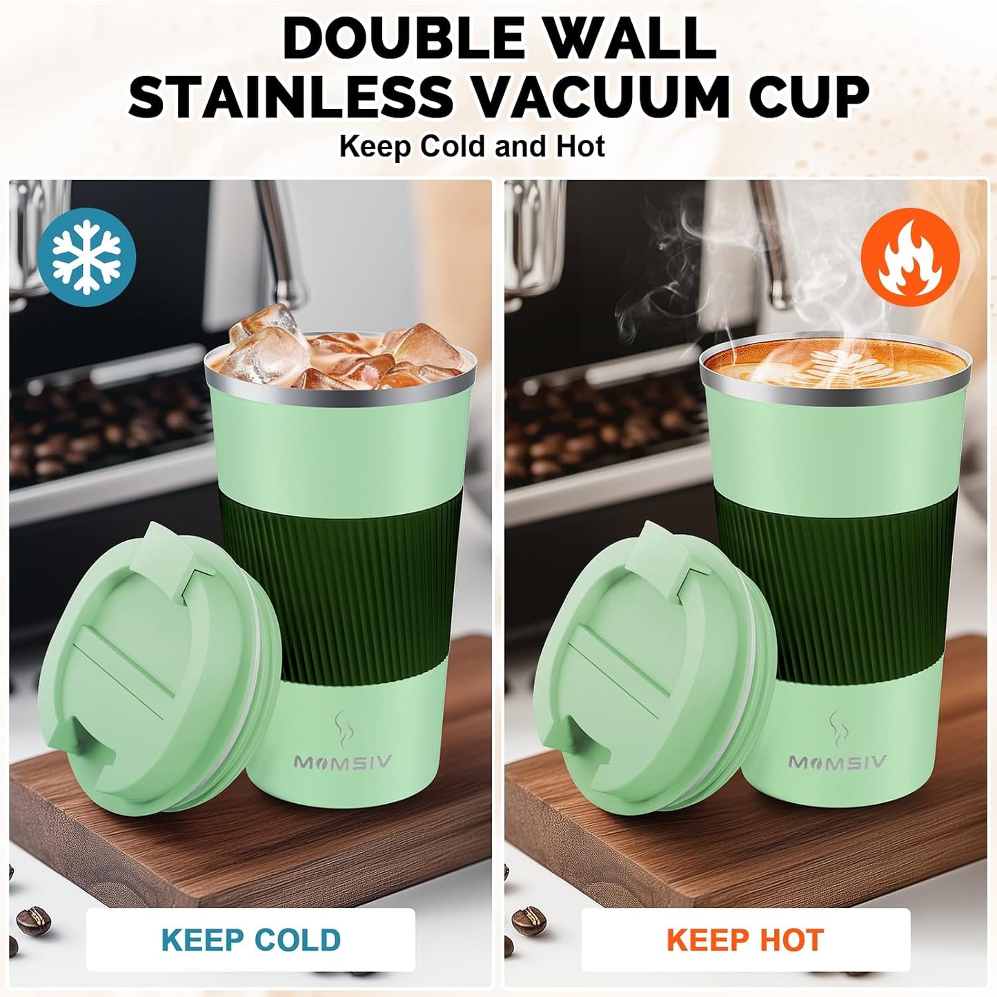 17oz Travel Coffee Mug, Insulated Coffee Cup with Leakproof Lid | 6-Hour Heat Retention, 360°Leak proof, Vacuum Stainless Steel Double Walled, BPA-free, Reusable And To Go Coffee Mug
