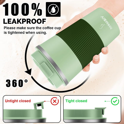 17oz Travel Coffee Mug, Insulated Coffee Cup with Leakproof Lid | 6-Hour Heat Retention, 360°Leak proof, Vacuum Stainless Steel Double Walled, BPA-free, Reusable And To Go Coffee Mug