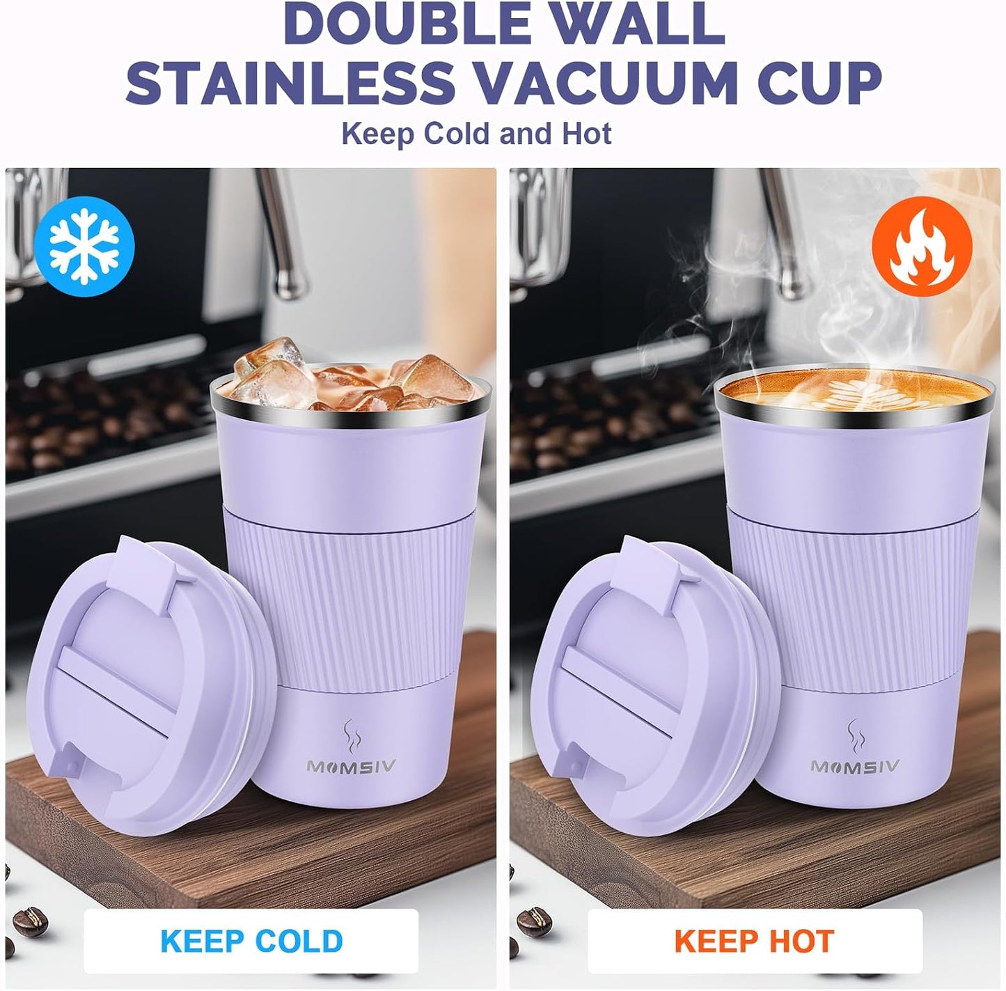 17oz Travel Coffee Mug, Insulated Coffee Cup with Leakproof Lid | 6-Hour Heat Retention, 360°Leak proof, Vacuum Stainless Steel Double Walled, BPA-free, Reusable And To Go Coffee Mug