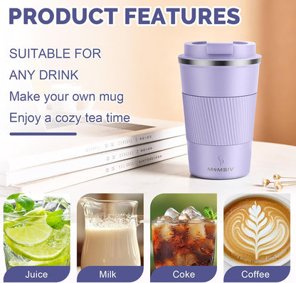 17oz Travel Coffee Mug, Insulated Coffee Cup with Leakproof Lid | 6-Hour Heat Retention, 360°Leak proof, Vacuum Stainless Steel Double Walled, BPA-free, Reusable And To Go Coffee Mug