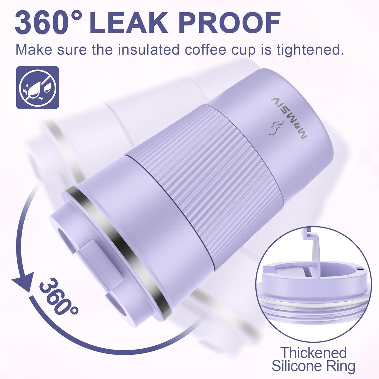 17oz Travel Coffee Mug, Insulated Coffee Cup with Leakproof Lid | 6-Hour Heat Retention, 360°Leak proof, Vacuum Stainless Steel Double Walled, BPA-free, Reusable And To Go Coffee Mug