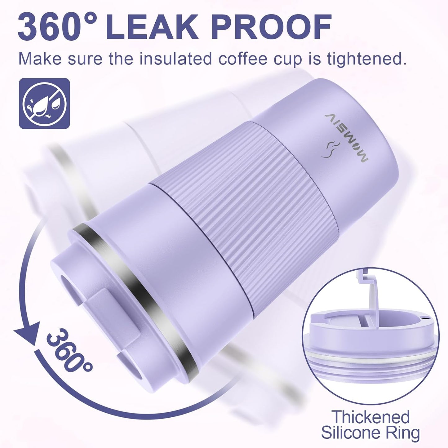 17oz Travel Coffee Mug, Insulated Coffee Cup with Leakproof Lid | 6-Hour Heat Retention, 360°Leak proof, Vacuum Stainless Steel Double Walled, BPA-free, Reusable And To Go Coffee Mug